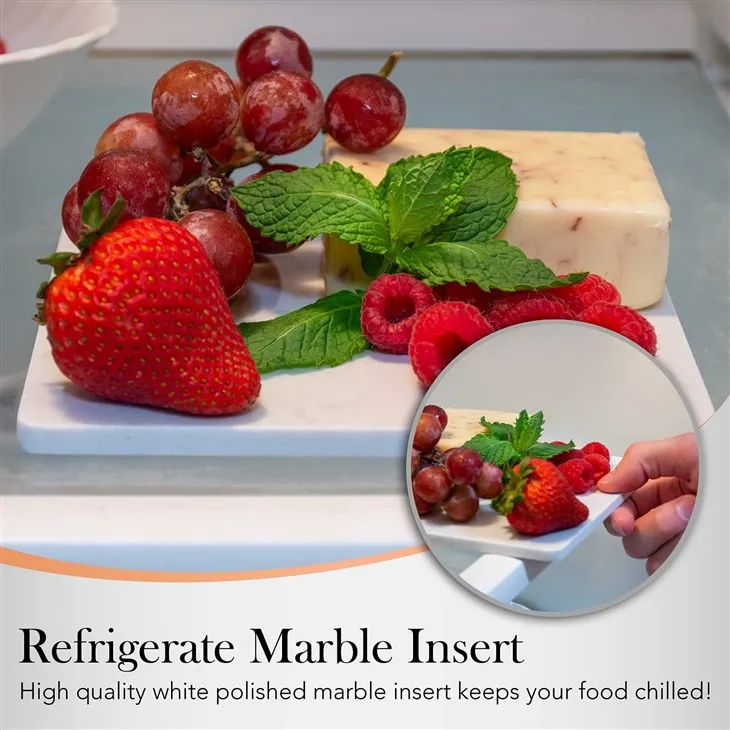 Wooden Removable Marble Cheese Board Set